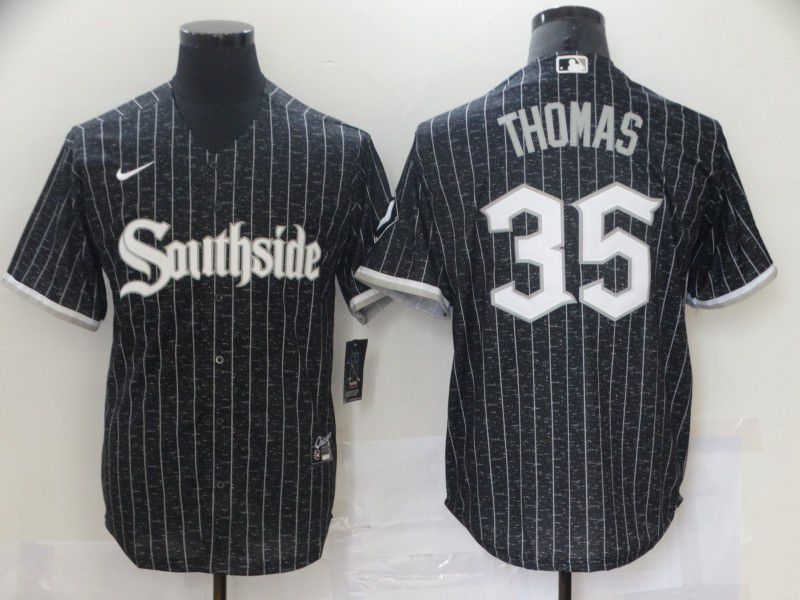 Men Chicago White Sox #35 Thomas City Edition Black Game Nike 2021 MLB Jersey->chicago white sox->MLB Jersey